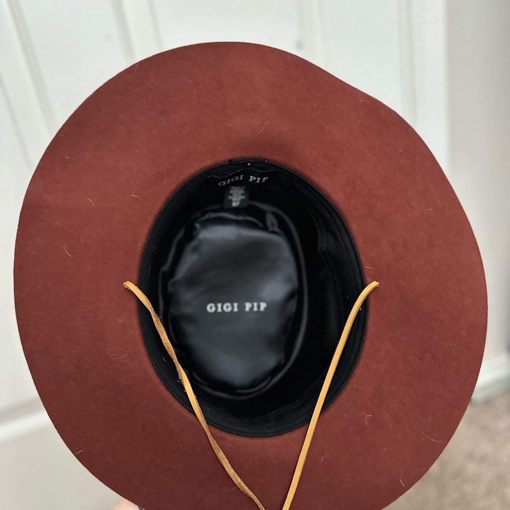 GIGI PIP''s Wren Flat Brim Telescope Crown Hat - Rusty Red - Picture 4 of 6